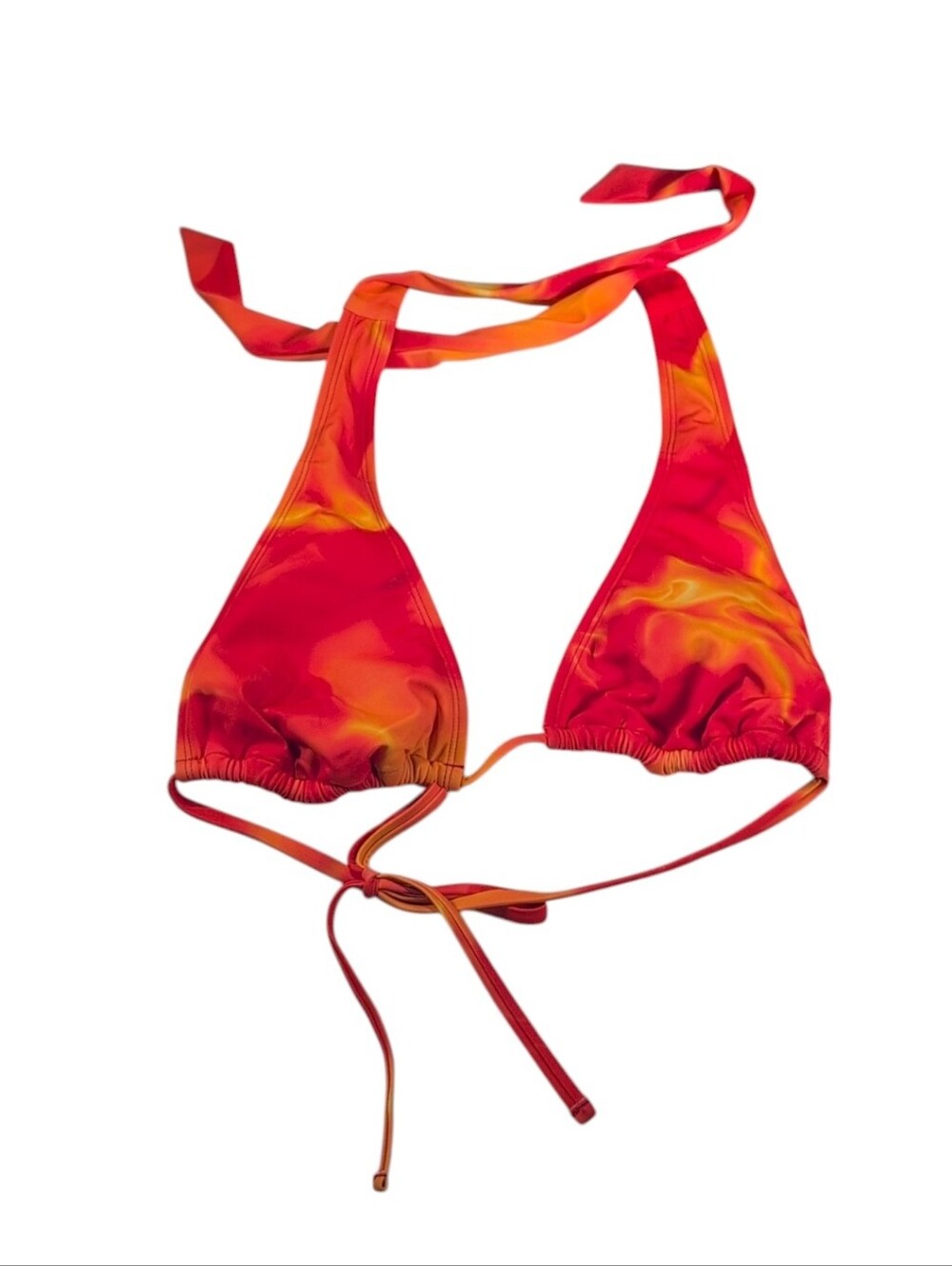 Wild Fable Versatile Triangle Bikini Top in Orange/Red Tie-Dye Size Medium